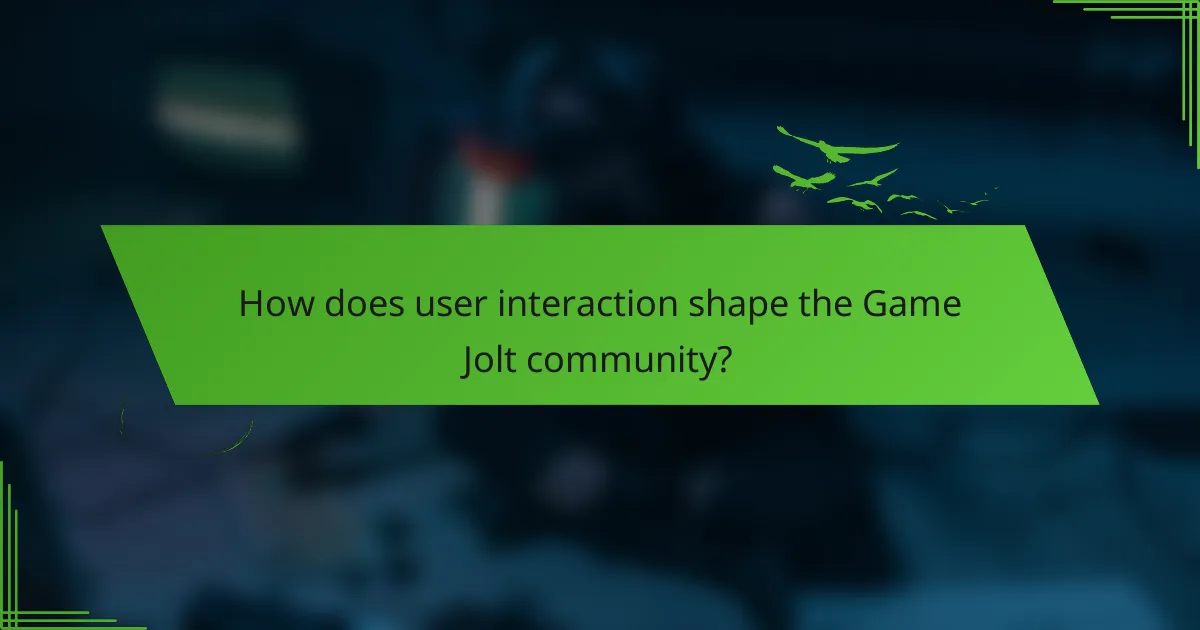 How does user interaction shape the Game Jolt community?