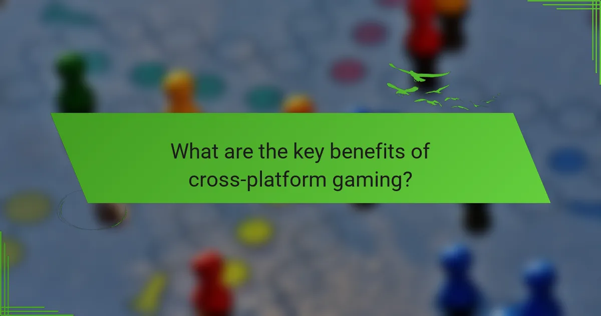 What are the key benefits of cross-platform gaming?