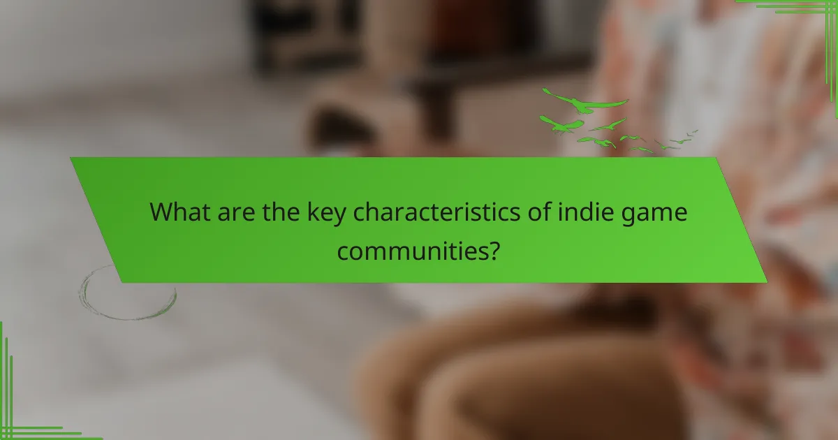 What are the key characteristics of indie game communities?