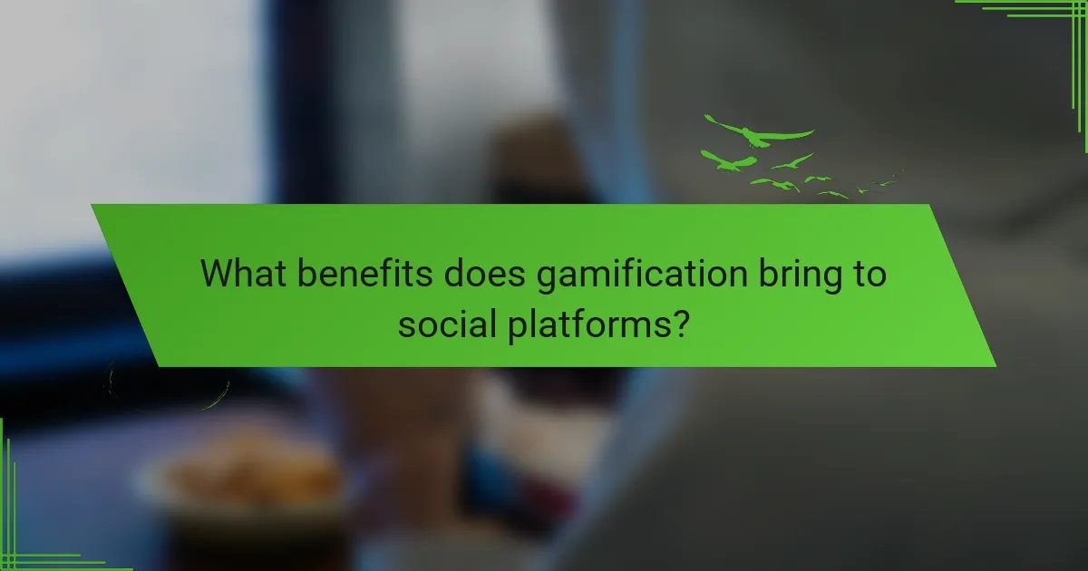 What benefits does gamification bring to social platforms?