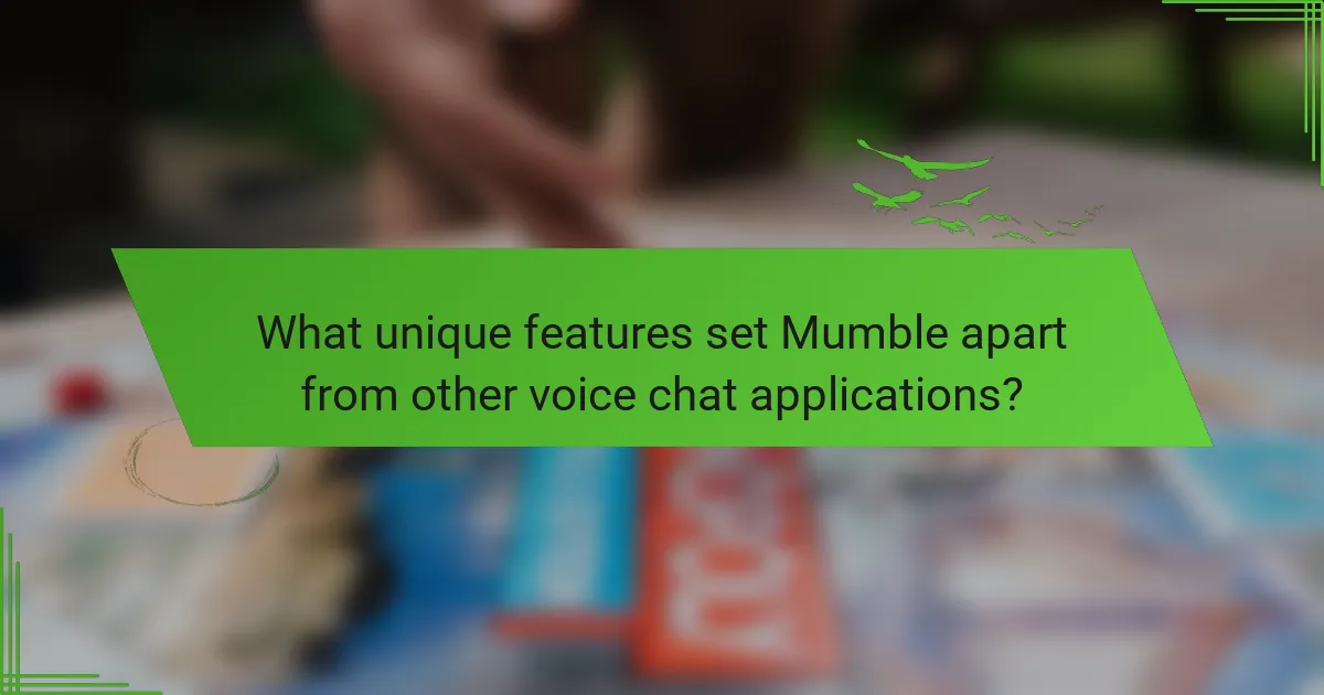 What unique features set Mumble apart from other voice chat applications?